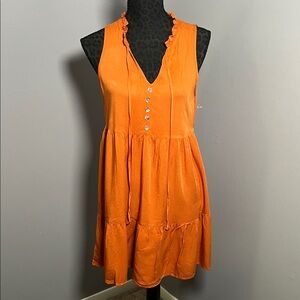 Elings Vibrant Orange Ruffle Mini Dress size small